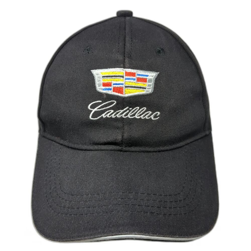 Cadillac Baseball Cap Black One Size Strapback Embroidered Logo Crest Car Hat